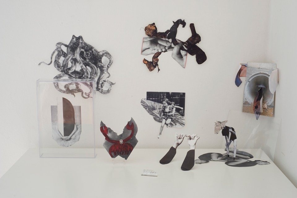 Collages, a Suggestion for a Composition, 2013, Mixed media, 60x30x40 cm tal gilboa טל גלבוע